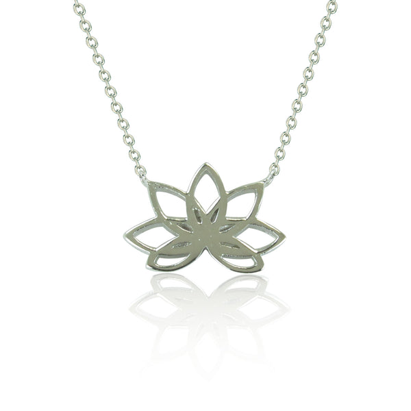 LOTUS FLOWER STERLING SILVER NECKLACE