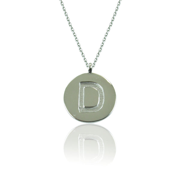 INITIAL PENDANT STERLING SILVER NECKLACE