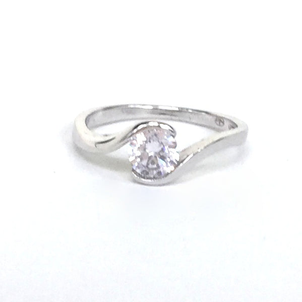 CLEAR CZ STERLING SILVER RING