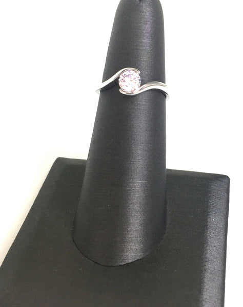 CLEAR CZ STERLING SILVER RING