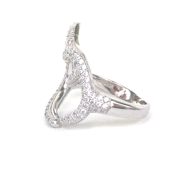 BRANCHES PAVE CZ STERLING SILVER RING