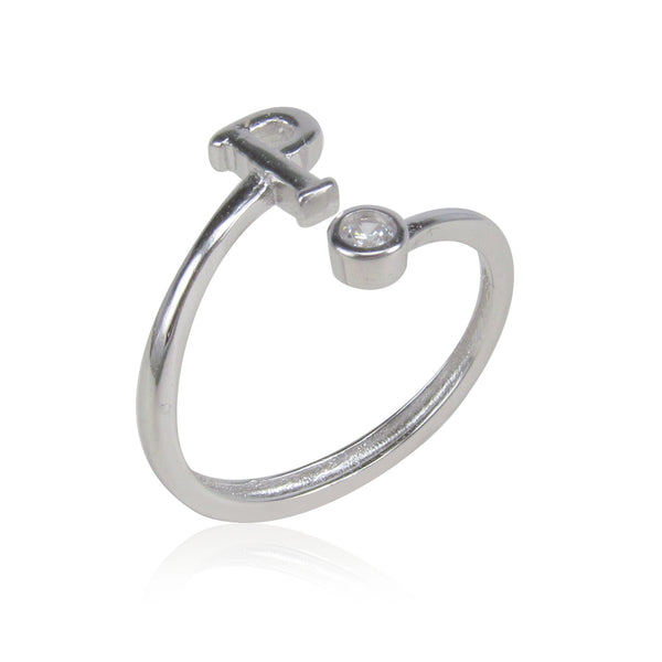 INITIAL STERLING SILVER RING