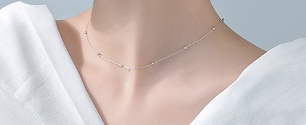 BEAD CHOKER STERLING SILVER NECKLACE