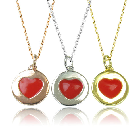 HEART DISK STERLING SILVER NECKLACE