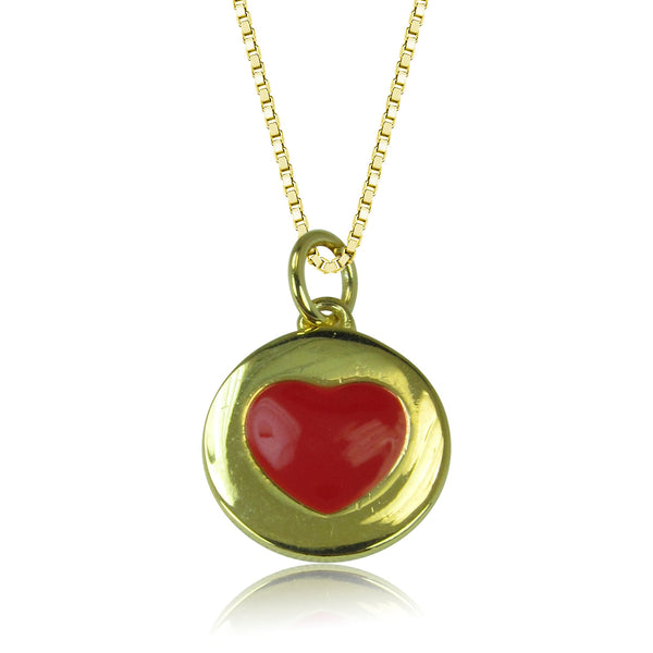 HEART DISK STERLING SILVER NECKLACE