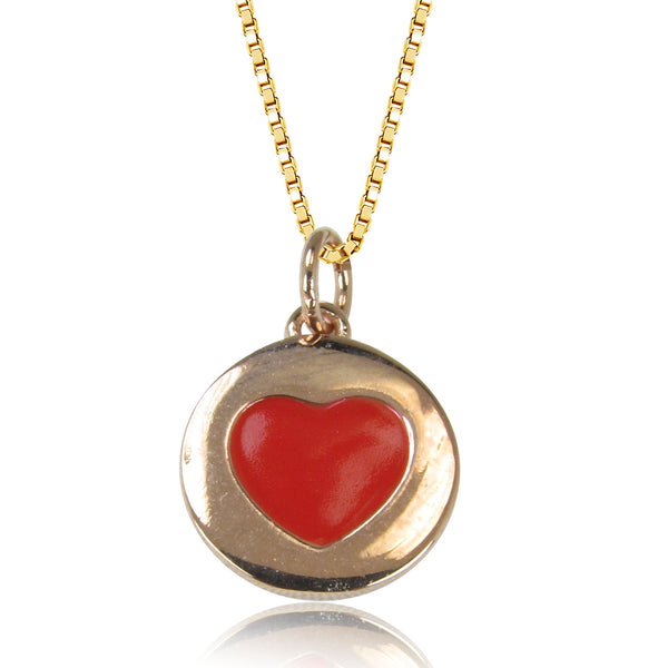 HEART DISK STERLING SILVER NECKLACE