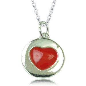 HEART DISK STERLING SILVER NECKLACE