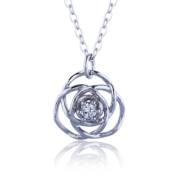 ROSE CZ STERLING SILVER NECKLACE