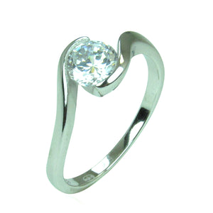 CLEAR CZ STERLING SILVER RING