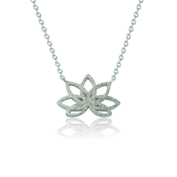 LOTUS FLOWER STERLING SILVER NECKLACE