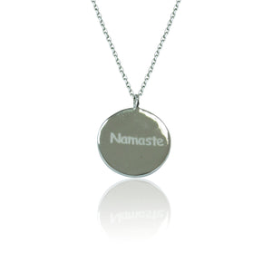 NAMASTE DISC STERLING SILVER NECKLACE