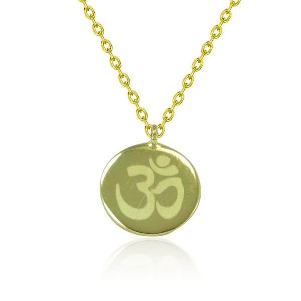 OM DISC STERLING SILVER NECKLACE