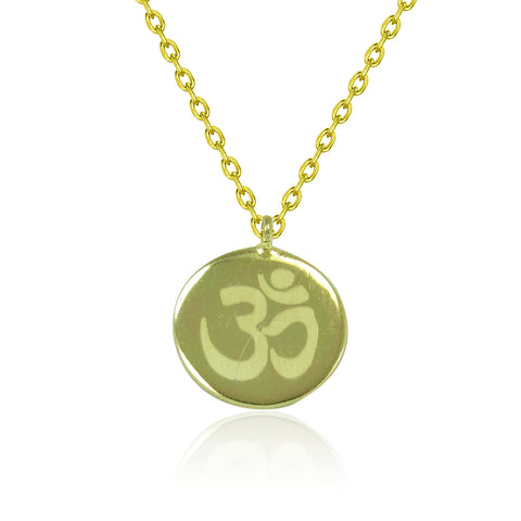 OM DISC STERLING SILVER NECKLACE