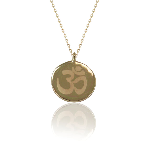 OM DISC STERLING SILVER NECKLACE
