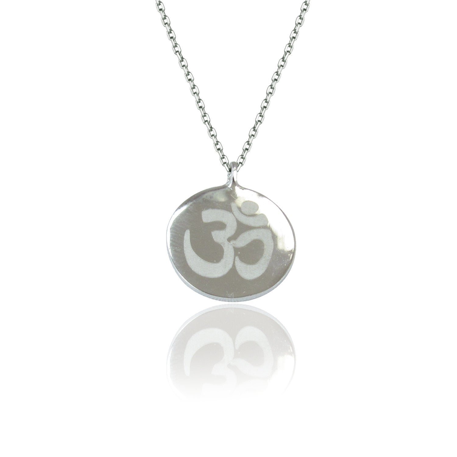 OM DISC STERLING SILVER NECKLACE