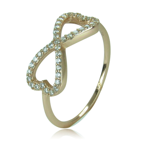 HEART TO HEART INFINITY PAVE CZ STERLING SILVER RING