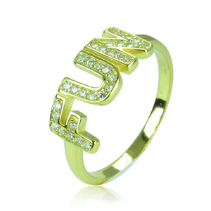 FUN PAVE CZ STERLING SILVER RING