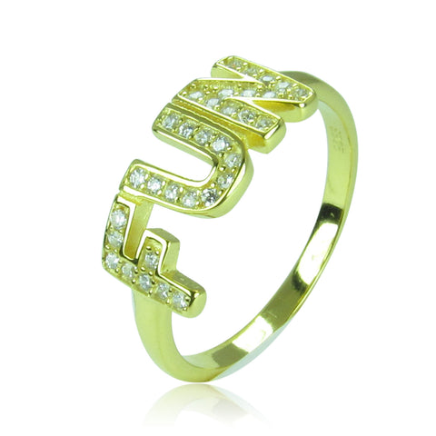 FUN PAVE CZ STERLING SILVER RING