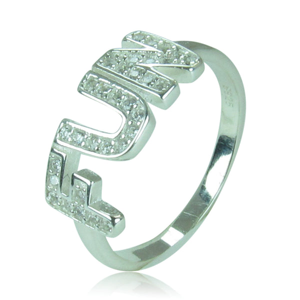 FUN PAVE CZ STERLING SILVER RING