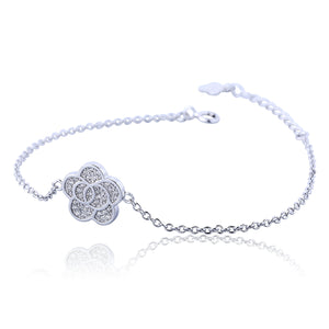 ROSE PAVE CZ STERLING SILVER BRACELET