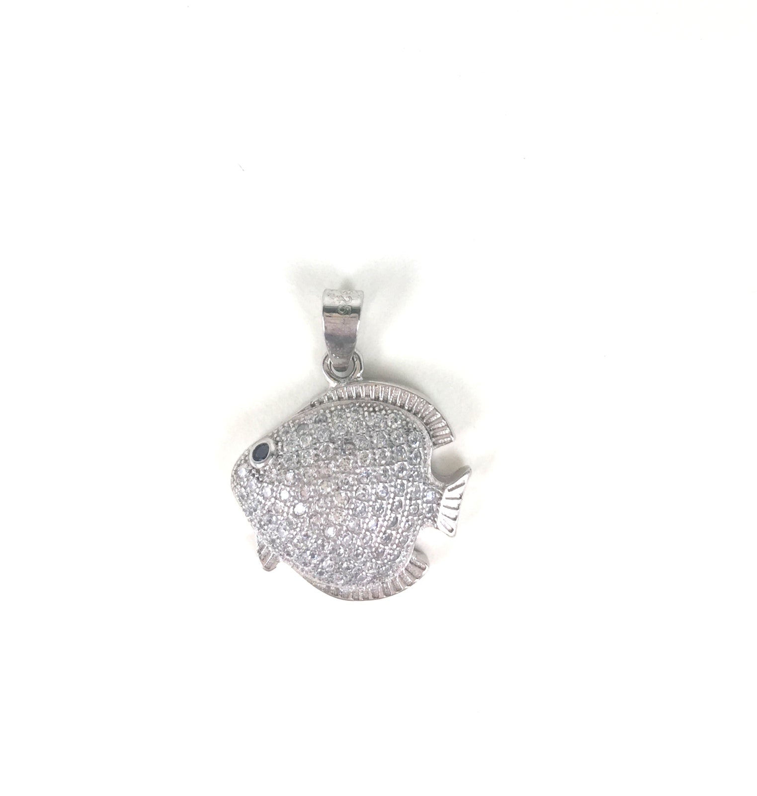 FISH PAVE CZ STERLING SILVER PENDANT