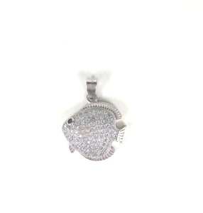 FISH PAVE CZ STERLING SILVER PENDANT