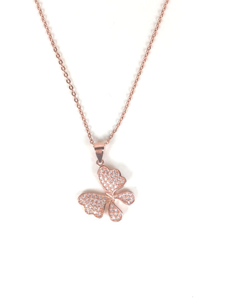 BUTTERFLY PAVE CZ STERLING SILVER NECKLACE