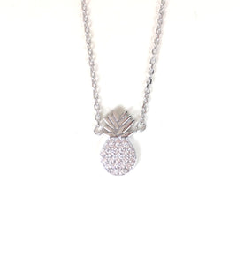 PINEAPPLE PAVE CZ STERLING SILVER NECKLACE