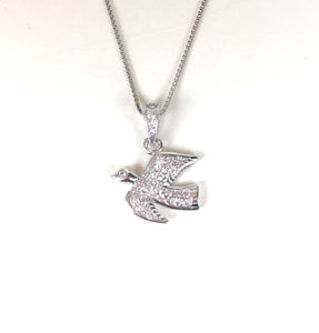 PIGEON PAVE CZ STERLING SILVER NECKLACE