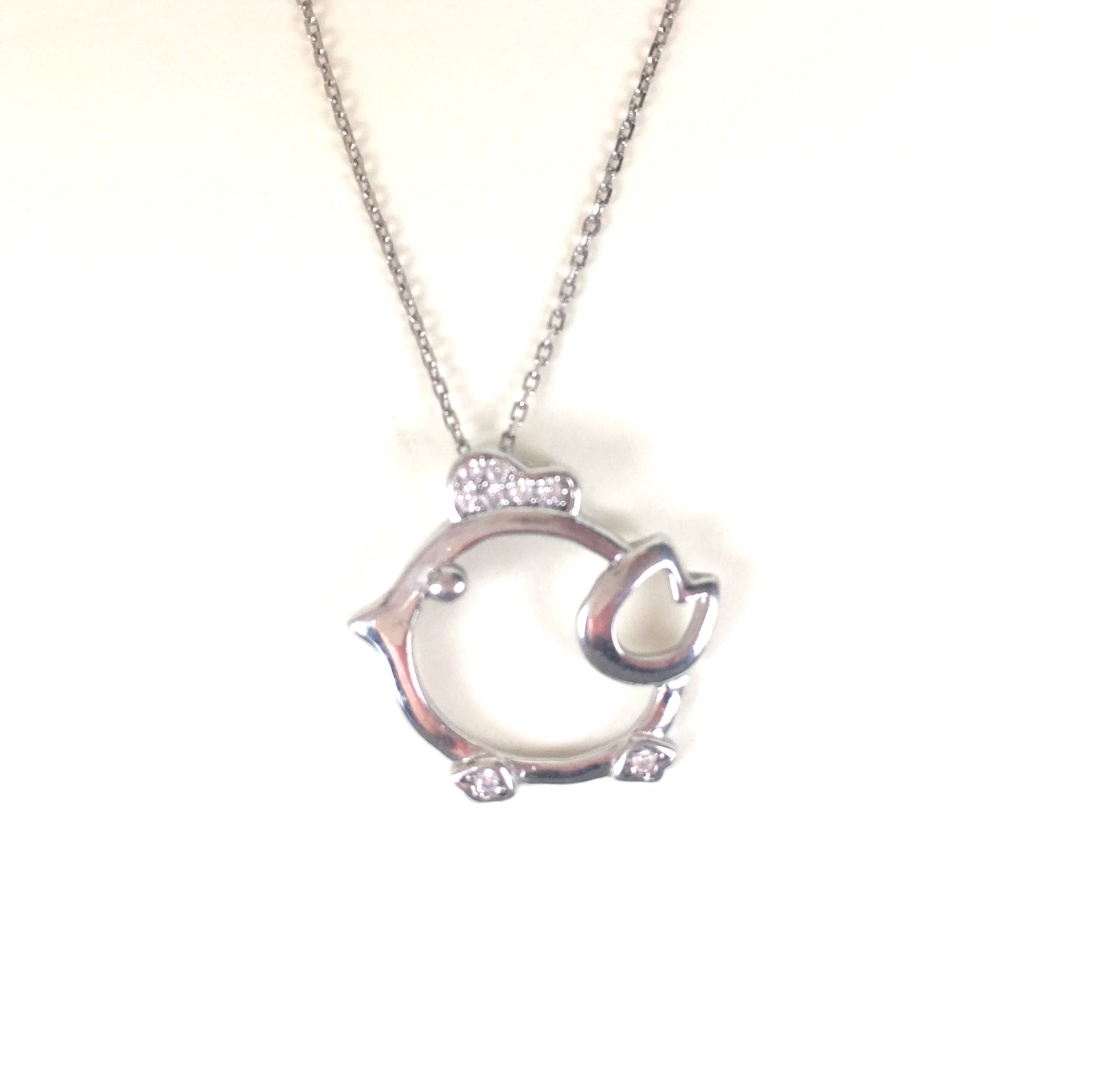 CHICK PAVE CZ STERLING SILVER NECKLACE