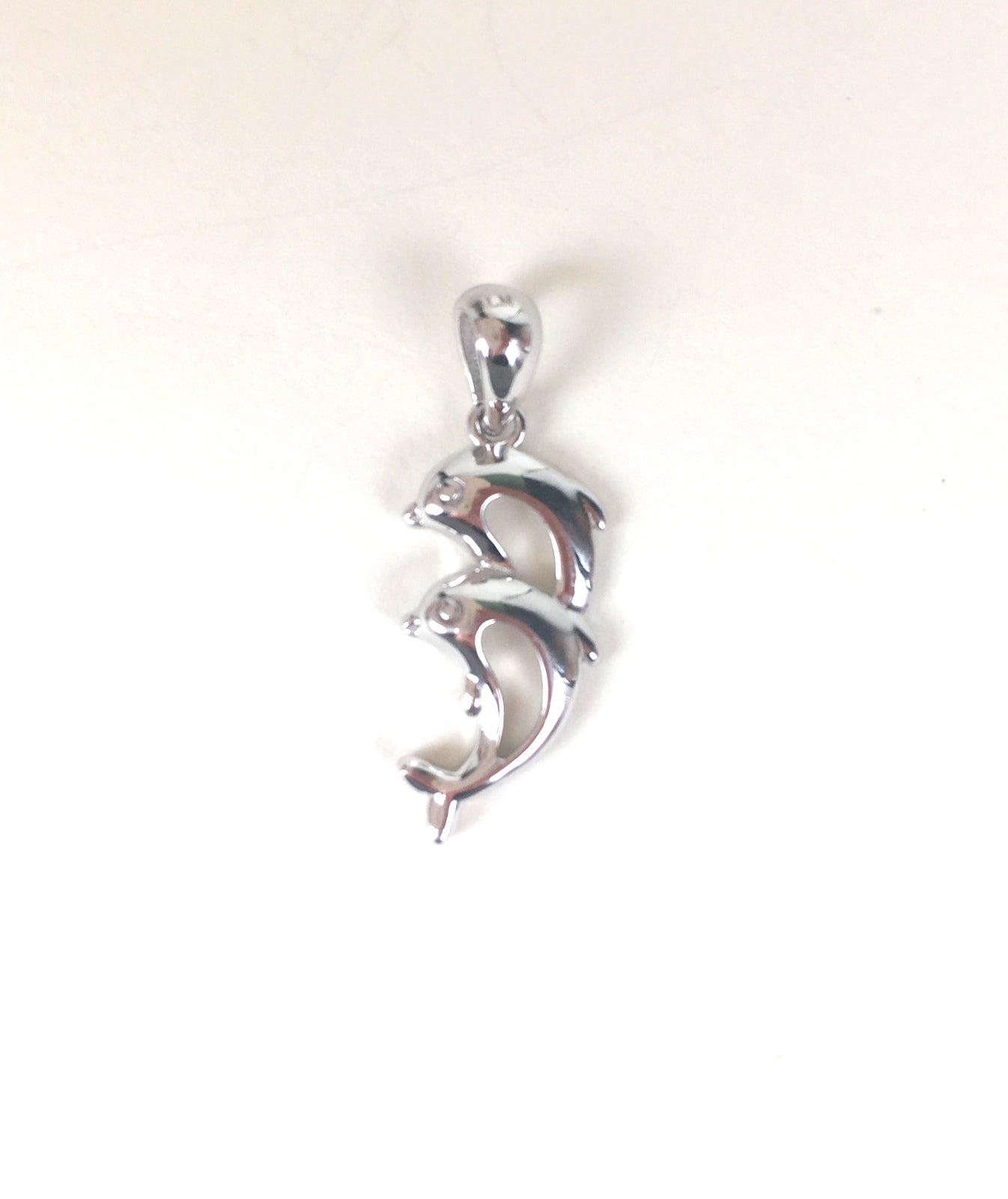 TWO DOLPHINS STERLING SILVER PENDANT