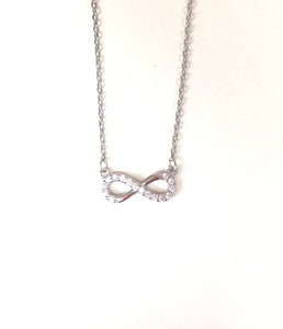 SMALL INFINITY PAVE CZ STERLING SILVER NECKLACE