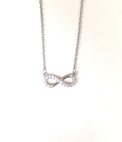 SMALL INFINITY PAVE CZ STERLING SILVER NECKLACE