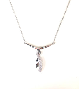SPARKLING TWIST PAVE CZ STERLING SILVER NECKLACE