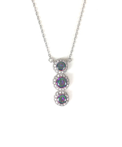 VERTICAL STONES PAVE CZ STERLING SILVER NECKLACE