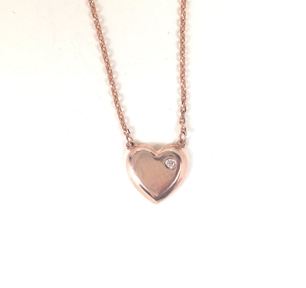 HEART WITH PETITE STONE STERLING SILVER NECKLACE