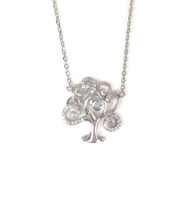 TREE PAVE CZ STERLING SILVER NECKLACE