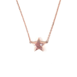 ROSE GOLD STAR STERLING SILVER NECKLACE