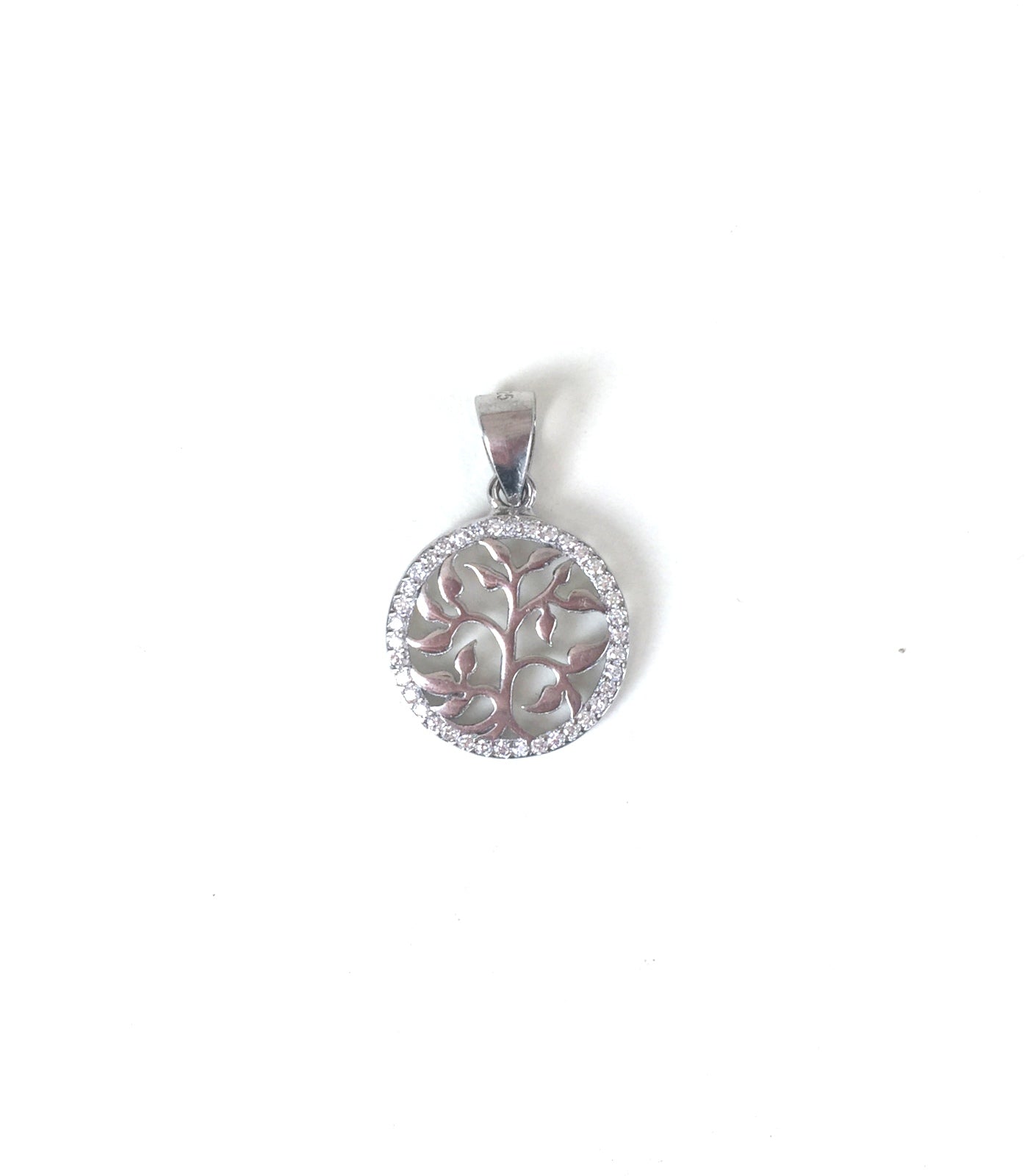 TREE OF LIFE PAVE CZ STERLING SILVER PENDANT