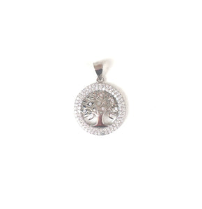 SPARKLING TREE OF LIFE PAVE CZ STERLING SILVER PENDANT
