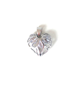 HEART WITH STONE INSIDE STERLING SILVER PENDANT