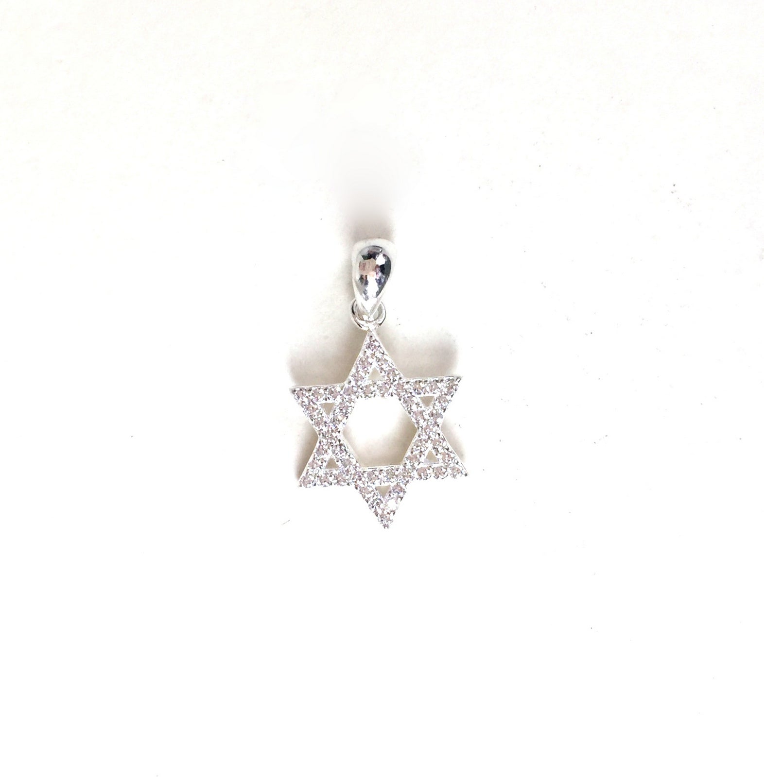 STAR OF DAVID PAVE CZ STERLING SILVER PENDANT