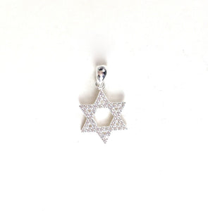 STAR OF DAVID PAVE CZ STERLING SILVER PENDANT