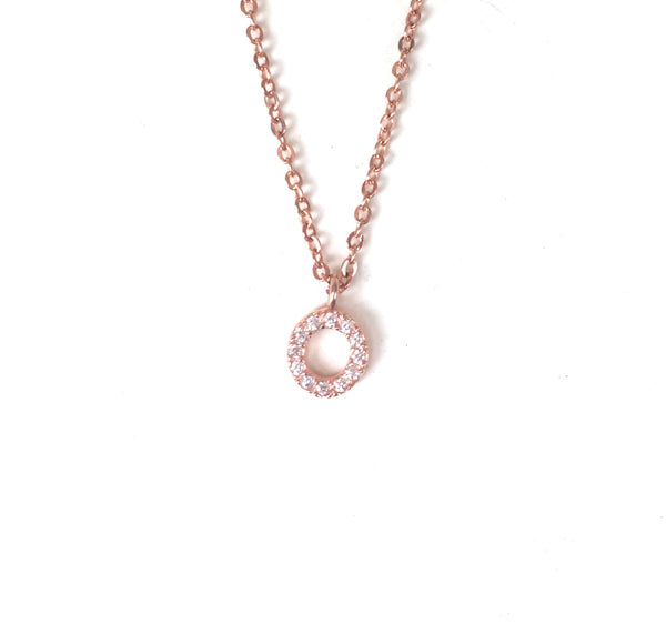 MINI CIRCLE PAVE CZ STERLING SILVER NECKLACE