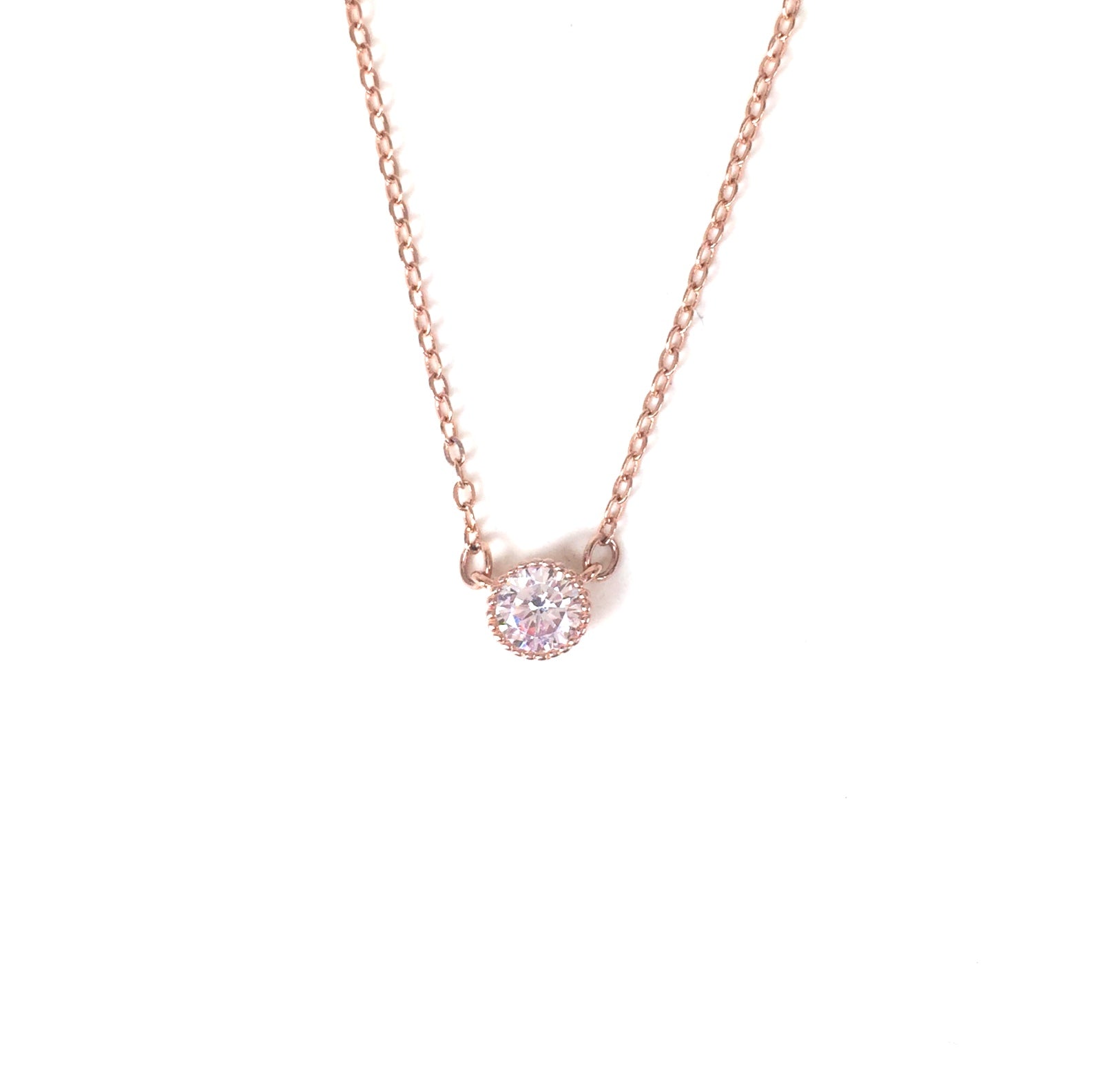 MINI ROUND STONE STERLING SILVER NECKLACE