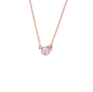 MINI ROUND STONE STERLING SILVER NECKLACE