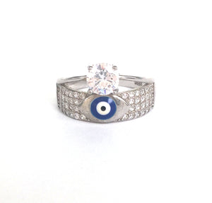 EVIL EYE STERLING SILVER RING