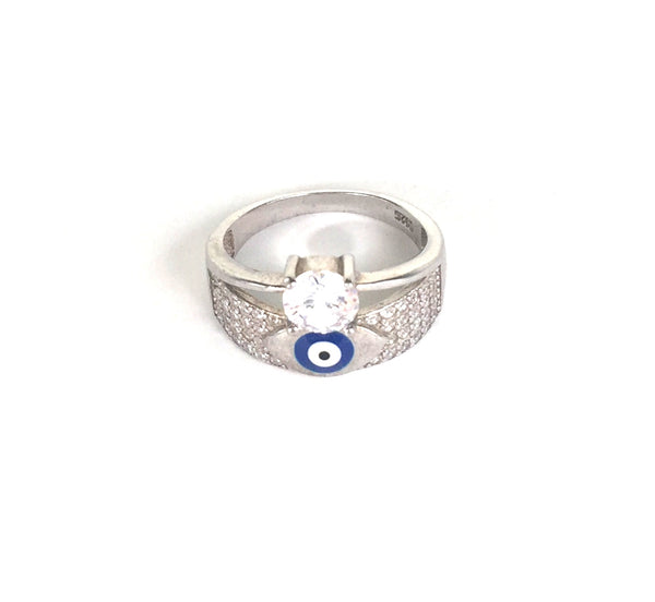 EVIL EYE STERLING SILVER RING
