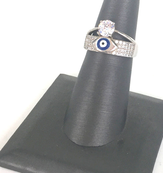 EVIL EYE STERLING SILVER RING