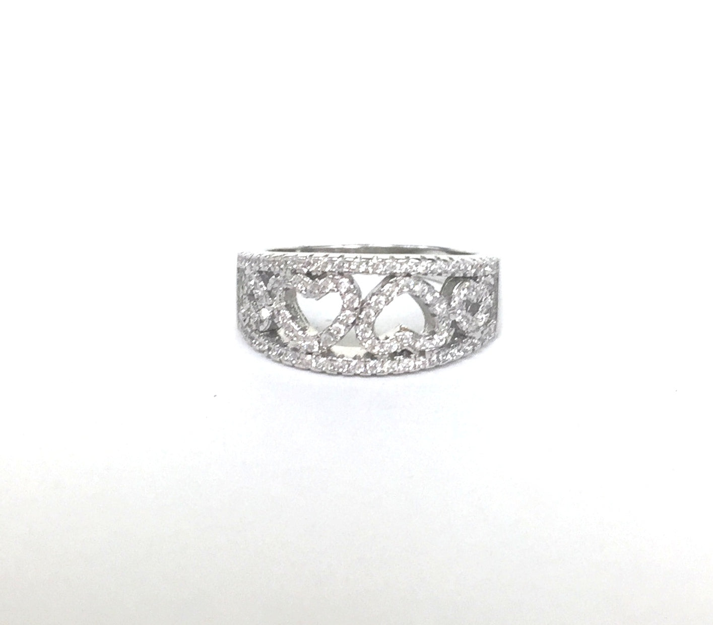 HEART WITH HEART STERLING SILVER RING